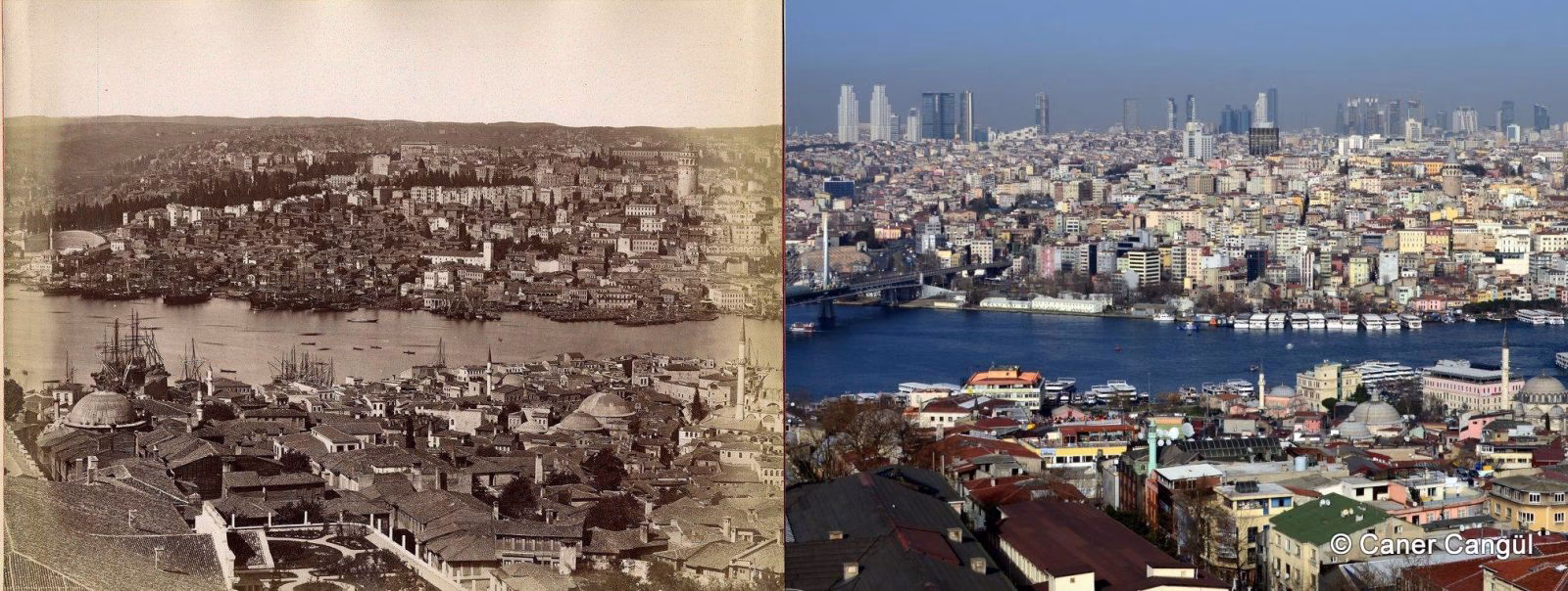 Beyazıt Kulesinden Galata ve Haliç geçmişten günümüze