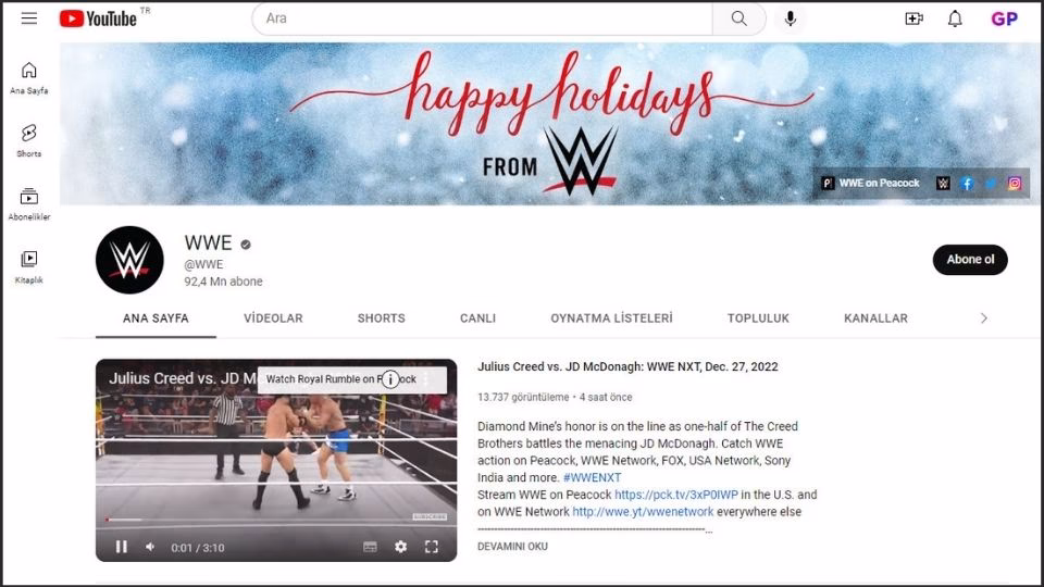 WWE youtube kanalı