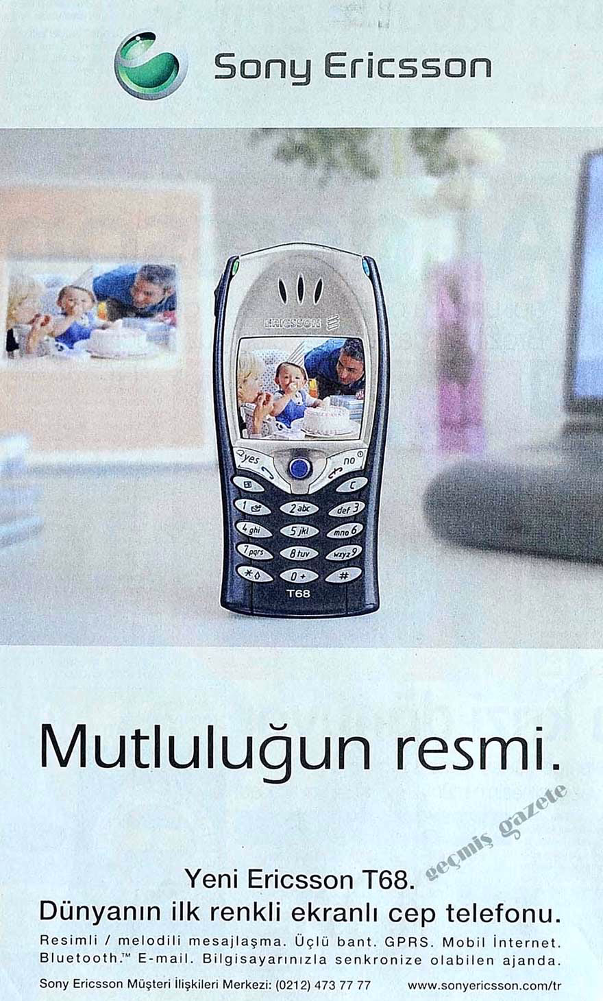 Sony Ericsson T68 tarihi cep telefonu reklamı