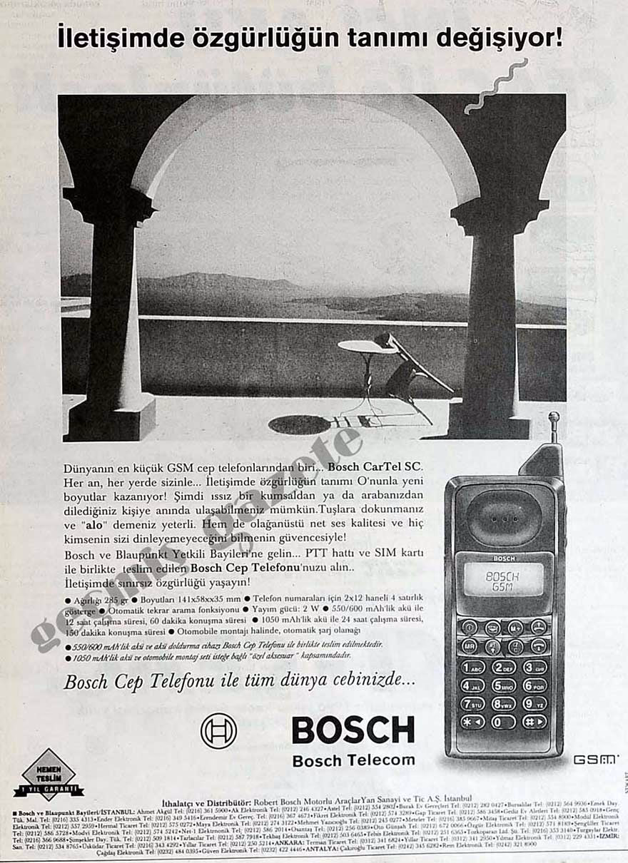 BOSH tarihi cep telefonu reklamı
