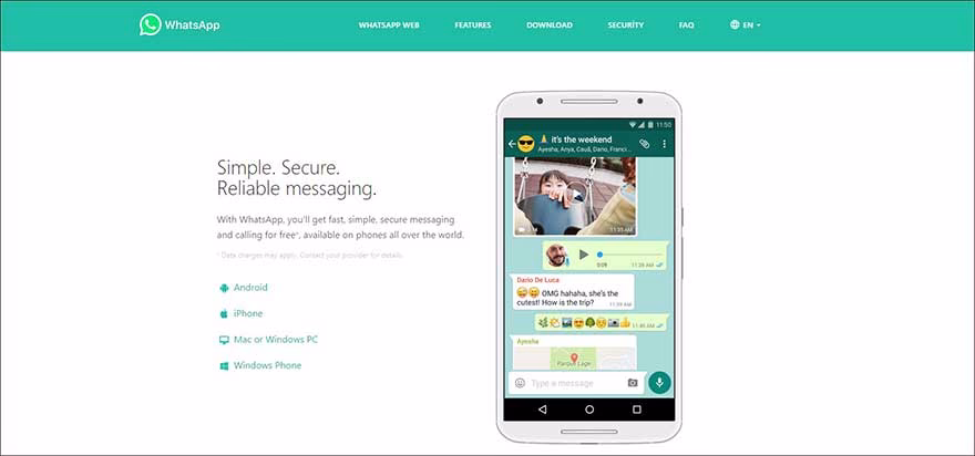 WhatsApp internet sitesi