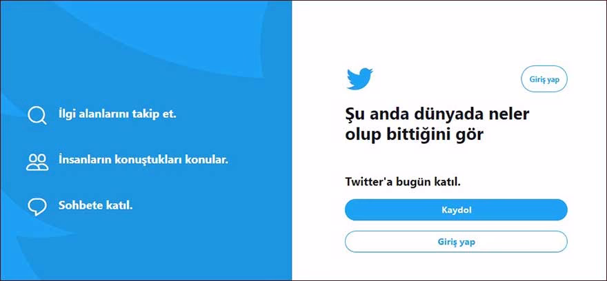twitter giriş sayfası