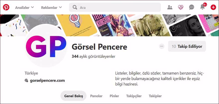 pinterest internet sitesi