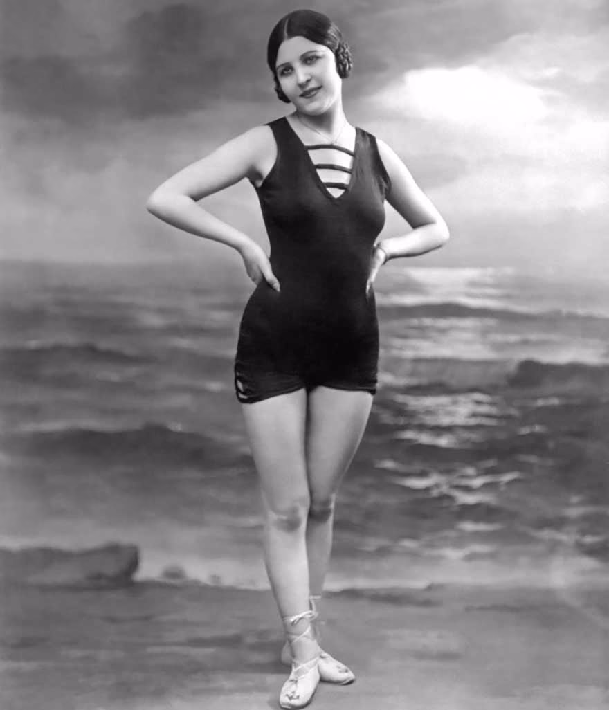 1920 model tarzı mayo bikini