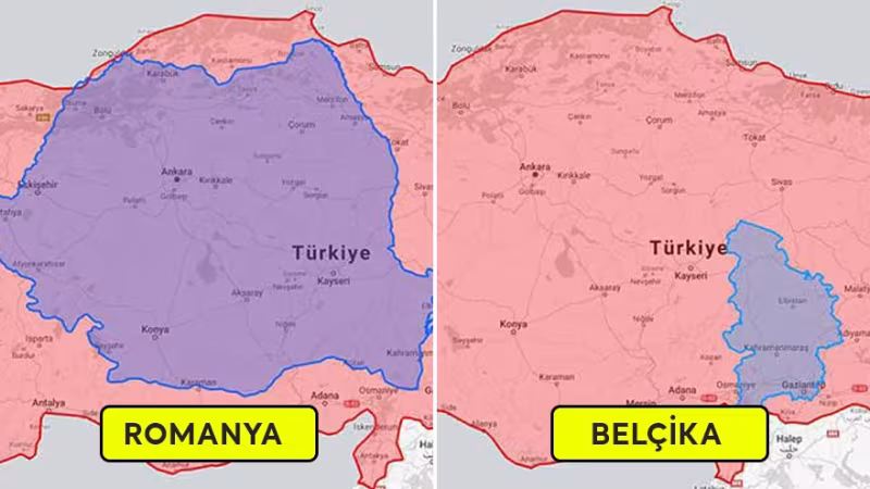 Türkiye İle 40 Ülkenin Harita Üzerinden Karşılaştırması