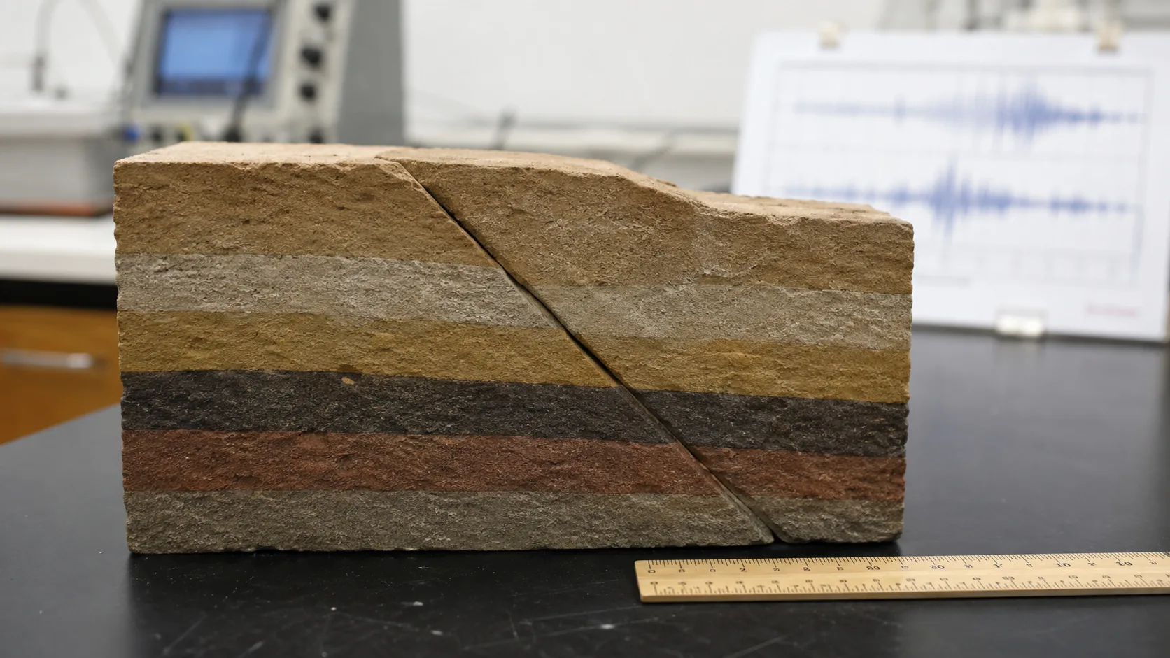 fay hattı kesitini gösteren jeoloji laboratuvar modeli