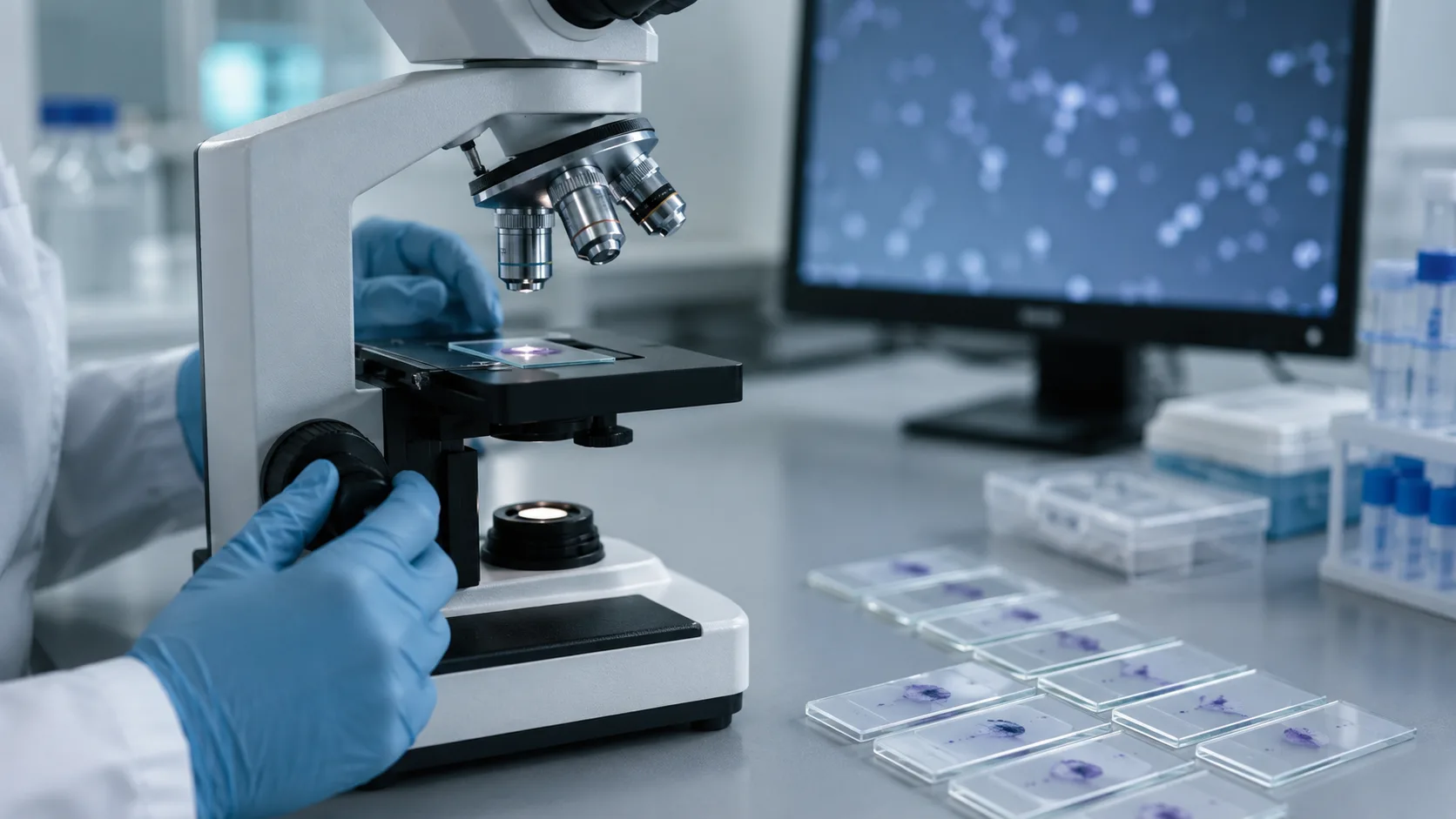 sperm metabolizması araştırmasını temsil eden mikroskop laboratuvarı