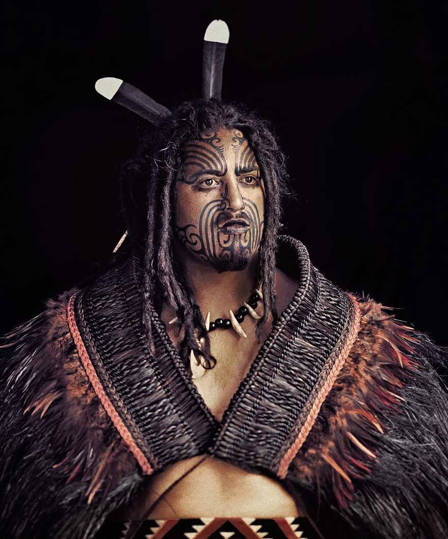 Yeni Zelanda'daki Maori erkeği