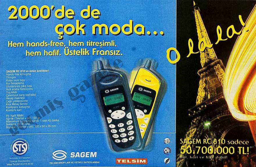 SAGEM tarihi cep telefonu reklamı