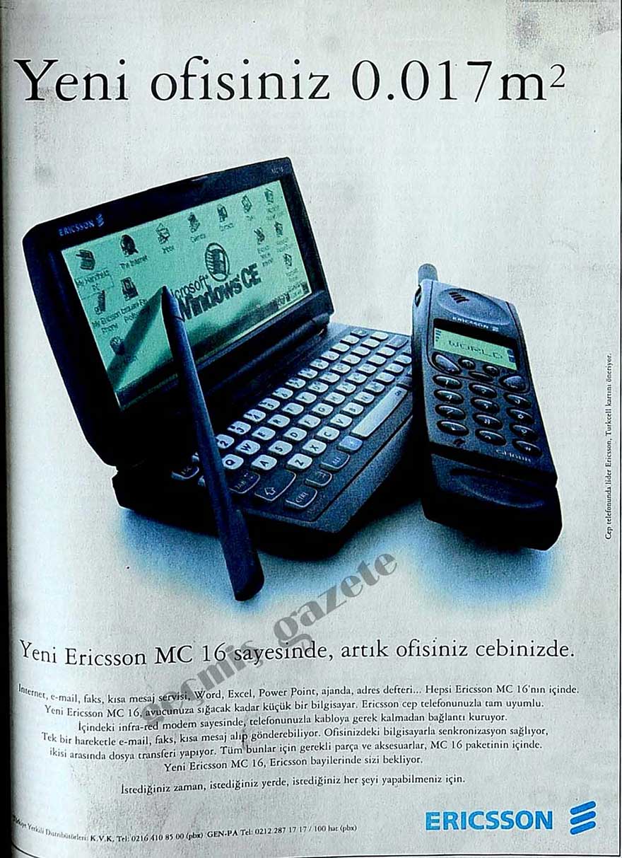 Ericsson MC 16 tarihi cep telefonu reklamı
